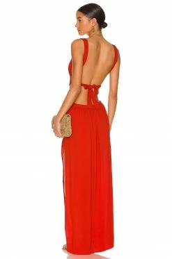 Discount ❤️ Indah Neomi Cutout Maxi 👗 Dress In Caliente ❤️ -Cheap Indah Store INDA WD786 V3