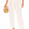 Buy ⌛ Indah Tanah Solid 80s Pleated Trouser In Ivory 🛒