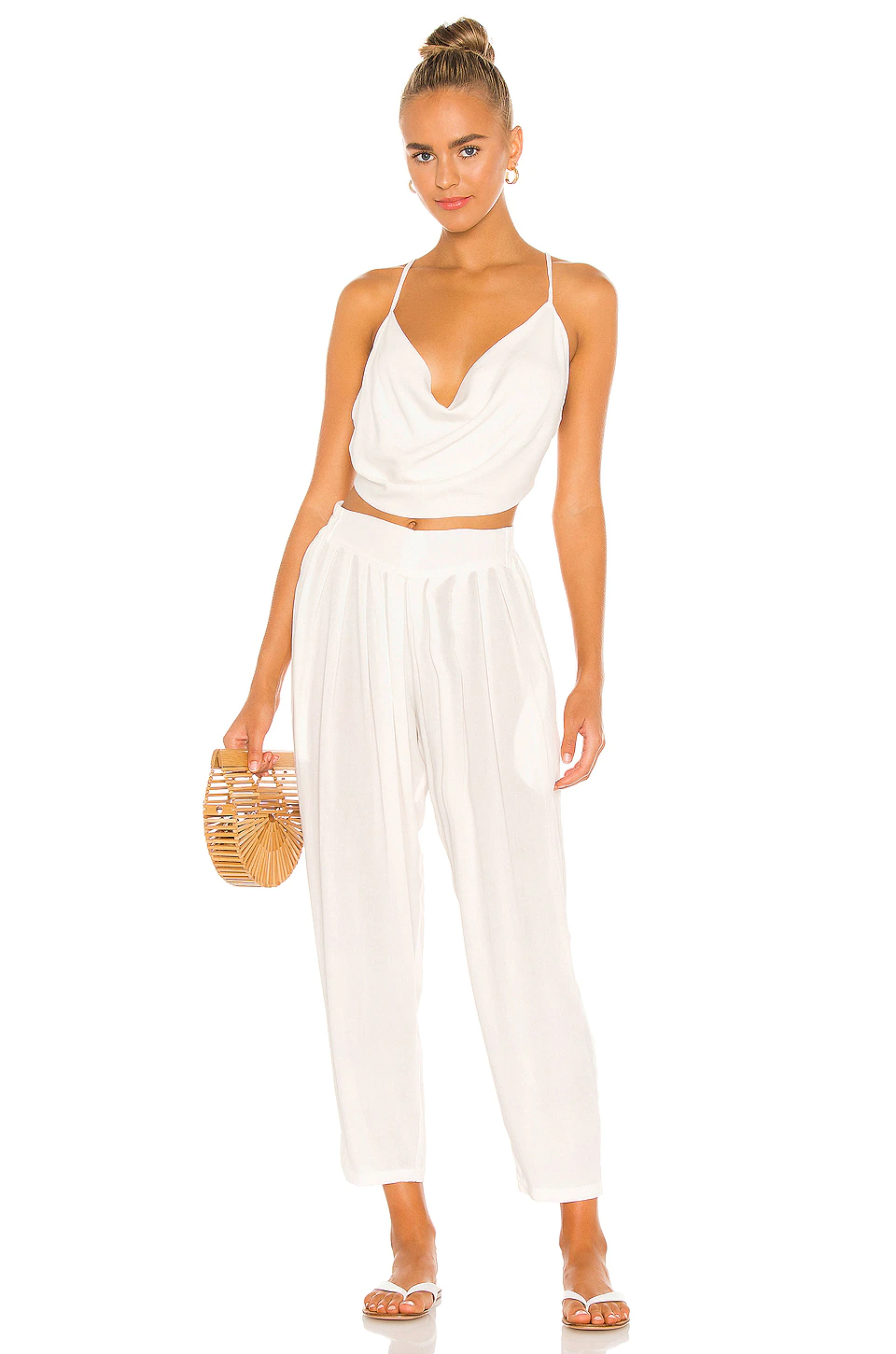 Buy β Indah Tanah Solid 80s Pleated Trouser In Ivory π 4 Buy β Indah Tanah Solid 80s Pleated Trouser In Ivory π - Image 4
