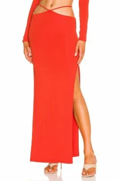 Best Pirce 🤩 Indah Gigi String Detail Seamless Slit Maxi 👗 Skirt In Caliente 👏