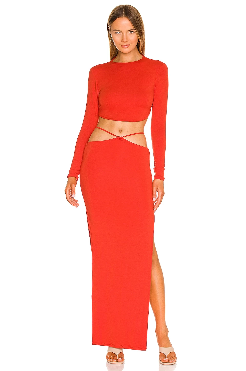 Best Pirce ๐คฉ Indah Gigi String Detail Seamless Slit Maxi ๐ Skirt In Caliente ๐ 4 Best Pirce ๐คฉ Indah Gigi String Detail Seamless Slit Maxi ๐ Skirt In Caliente ๐ - Image 4