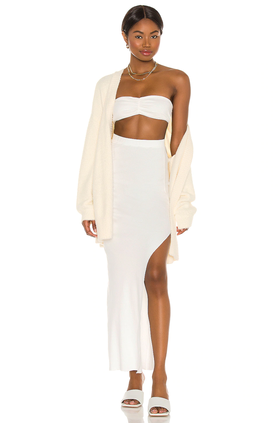 Buy π€© Indah Boss Solid Side Slit Maxi π Skirt In Chalk βοΈ 4 Buy π€© Indah Boss Solid Side Slit Maxi π Skirt In Chalk βοΈ - Image 4