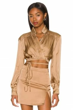 Brand new β Indah Jericho Wrap Blouse In Mocha π