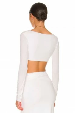 Coupon 🥰 Indah Layla Long Sleeve Top In White 🛒 -Cheap Indah Store INDA WS428 V3