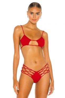 Best reviews of 🧨 Indah Todos Smocked Diamond 👙 Bikini Top In Red ⭐