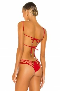 Best reviews of 🧨 Indah Todos Smocked Diamond 👙 Bikini Top In Red ⭐ -Cheap Indah Store INDA WX681 V3