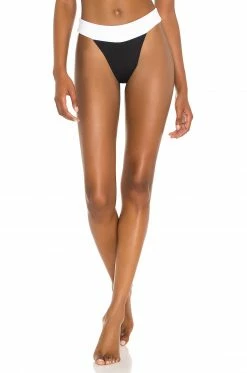 Cheap 🌟 Indah Borneo Skimpy Colorblock High Cut 90s Supermodel 👙 Bikini Bottom In Black Colorblock 🔥