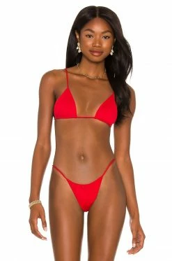 New π Indah Palma Solid Triangle π Bikini Top In Red π―